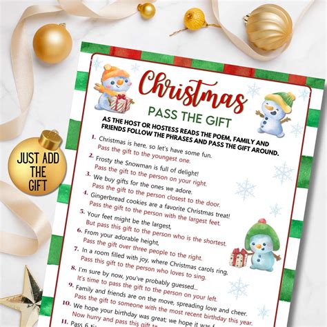 Printable Pass The Gift Game Poem Printable Word Searches/left Right ...