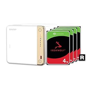 QNAP TS-462-4G-44S-US 4 Bay Multimedia Desktop NAS with 12TB Storage ...