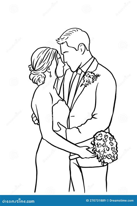 Line Drawing of Wedding Couple Stock Image - Illustration of diagram ...