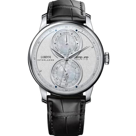 Lobinni Men's Stainless Steel Dress Automatic Mechanical Week Calendar ...