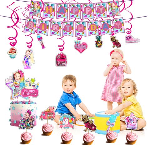 JOJO Siwa Birthday Party Supplies JOJO Siwa Party Decorations Set with ...