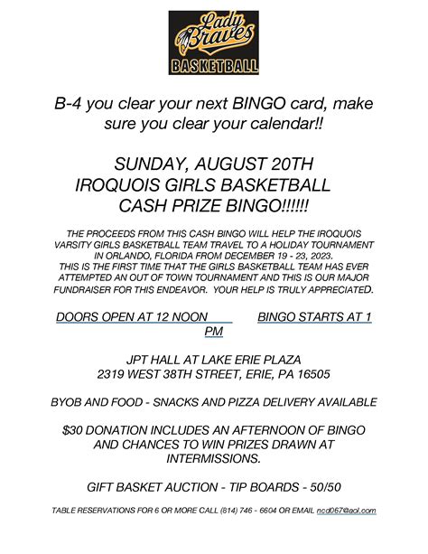 Bingo | Iroquois Jr./Sr. High School