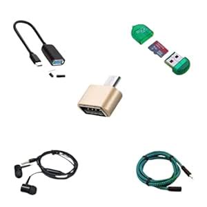 V8 OTG Adapter, Aux Cable, OTG Cable, Earphone, Card Reader Wired ...