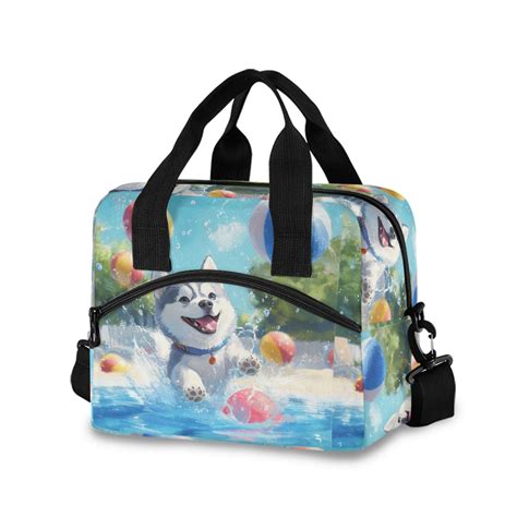 DIXRUYEE Lunch Bag Double Deck Lunch Cooler Box Tote Bag Fashion Husky ...