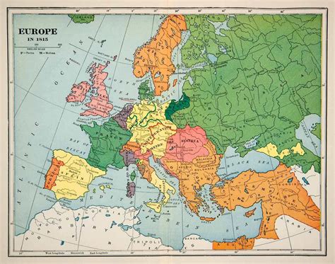 Map of Europe Pre-1900: Major Cities and Territorial Boundaries