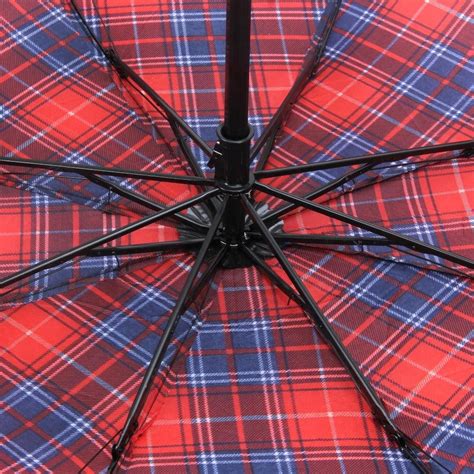 FabSeasons Unisex Red Checks Print 3 Fold Fancy Manual Umbrella ...