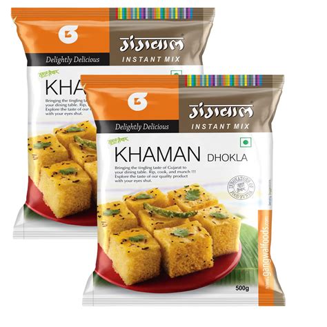 Gangwal Gujrati Khaman Dhokla Mix Instant 500 Gram- Pack Of 2 Pure And ...