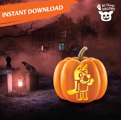 Bluey Pumpkin Carving Stencil Printable - Printable Free Templates