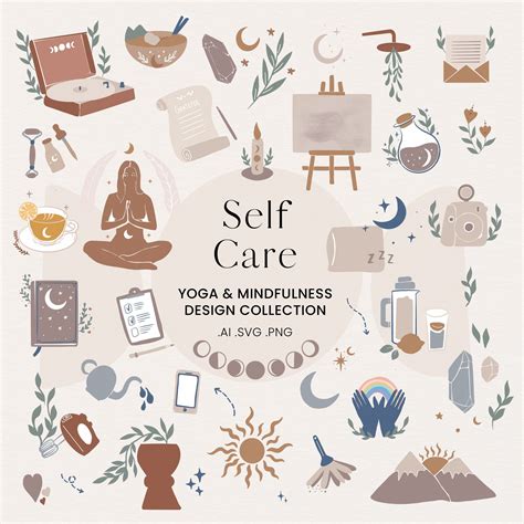 self care | Clip art, Digital sticker, Props illustration