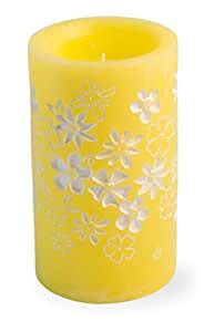 Buy Boston International Flameless Wax LED Candle with Flower Accents ...