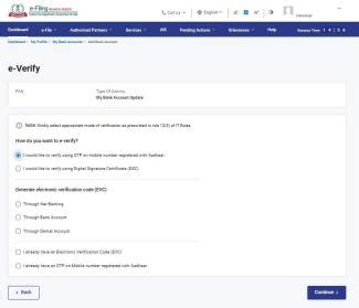 My Bank Account User Manual | Income Tax Department