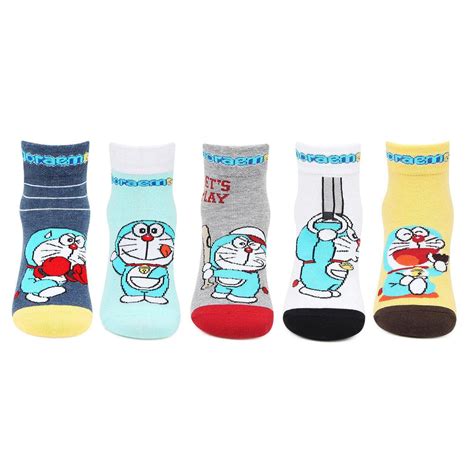 Doraemon Multicolored Socks For Kids - Pack Of 5 – BONJOUR