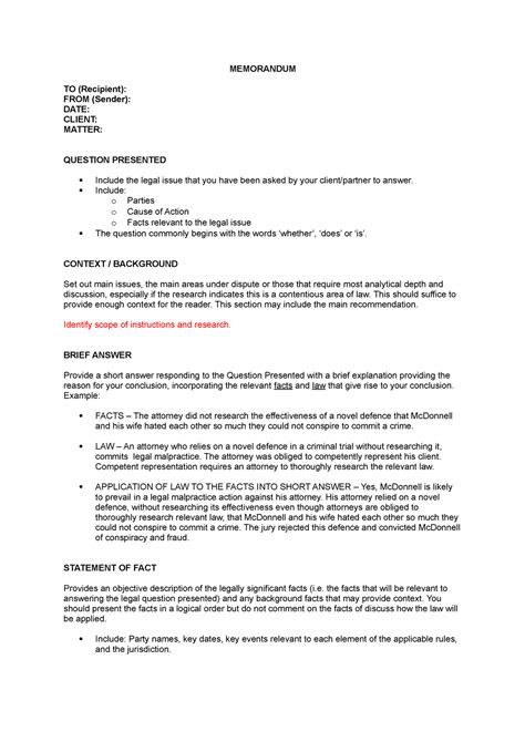 Sample Legal Memorandum To Attorney at Thomas Reiser blog