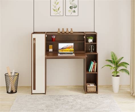 Walden Study Table Brown Maple & White — Bluewud