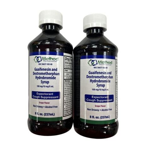 Method Guaifenesin and Dextromethorphan Hydrobromide Cough Syrup, 8 Oz