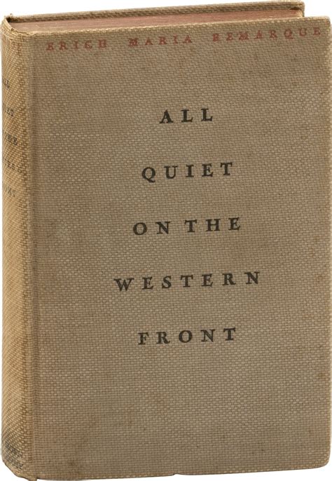 All Quiet on the Western Front (First Edition) von Erich Maria Remarque ...