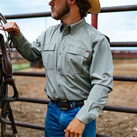 Performance Farm Shirt, Cape Back, Sun Protection, Durable Ranch Shirt ...