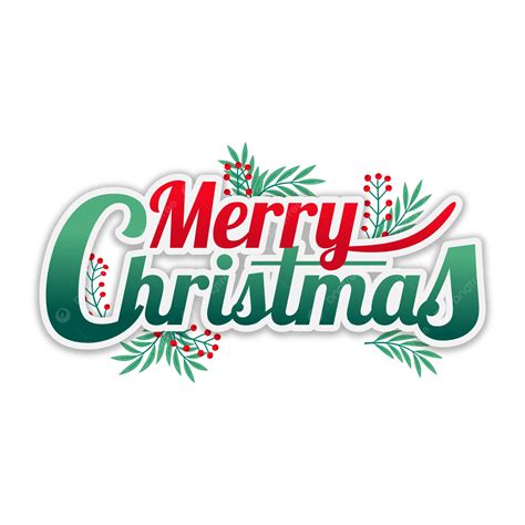 Lettering Of Merry Christmas With Leaves Decoration Vector, Christmas ...