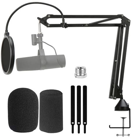 Shure SM7B Boom Arm with Pop Filter - Heavy Duty Shure SM7B Stand ...