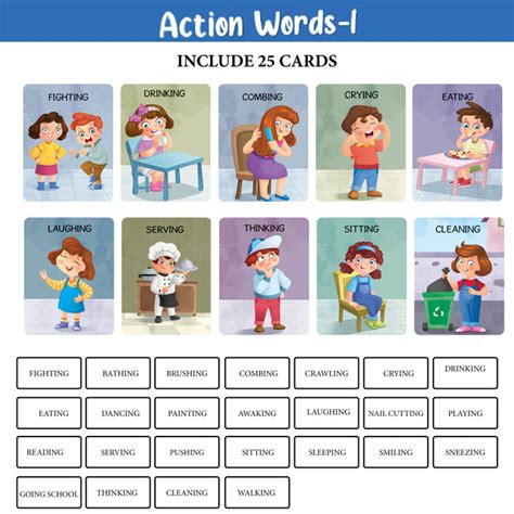 My First 100 Illustrated Flashcards: Sight & Action Words - Immerse yo