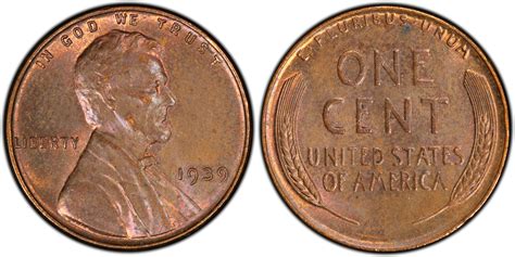 1939 1C Doubled Die Obverse, BN (Regular Strike) Lincoln Cent (Wheat ...