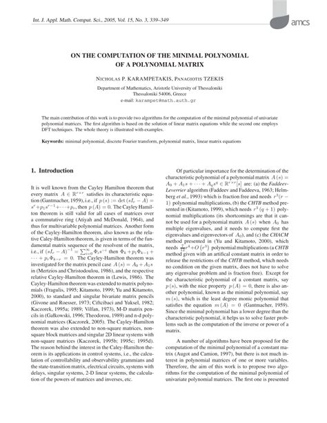 Image result for Examples of Minimal Polynomial of Matrix