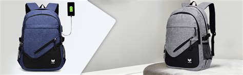 Fur Jaden Navy Casual Backpack with USB Charging Port and 15.6 Inch ...