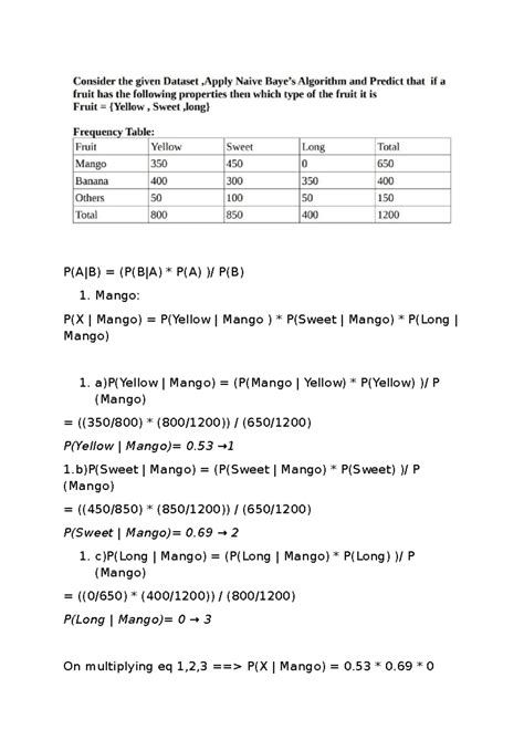 Naive Bayes Example - Social Media Analytics - sem5 - P(A|B) = (P(B|A ...