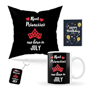 Buy Kaameri Bazaar Ceramic Real Princesses are Born in July Cushion ...