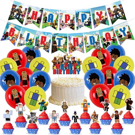 Buy Roblox Party Supplies Roblox Party Birthday Balloons Robot Game ...