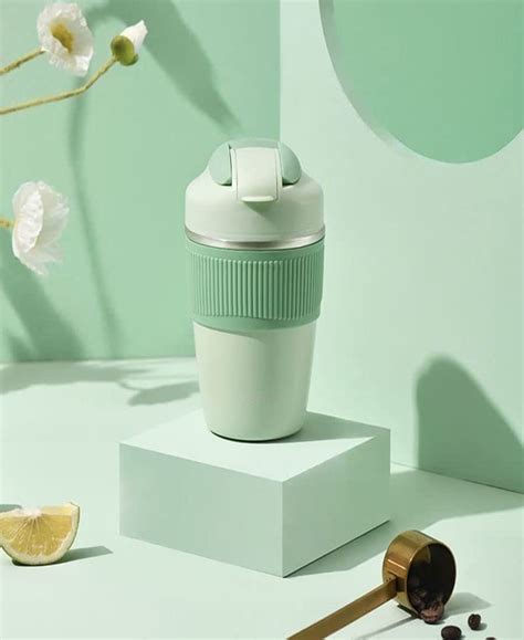 YELONA 480 ML Macaron Insulated Coffee Tumbler with Inbuilt Straw and ...