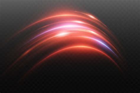 Red light neon wave magic light effect of speed and vortex | Premium Vector