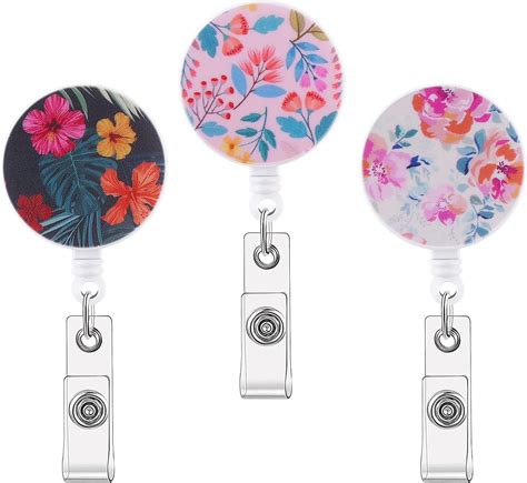 Molain Retractable Badge Reels, 3 Pcs Reel Clips Extendable Lanyard ...