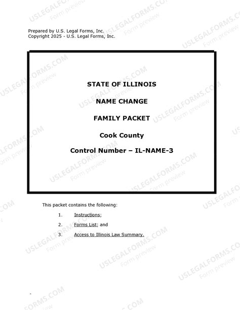 Illinois Name Change Instructions and Forms Package for a Family in ...