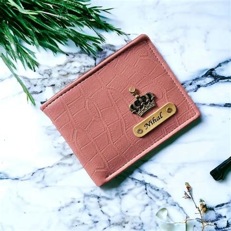 Personalized Sleek Croc Style Wallet With Name & Charm