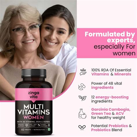 Buy ZINGAVITA MULTIVITAMIN TABLETS FOR WOMENN FOR PMS SUPPORT, STRONG ...