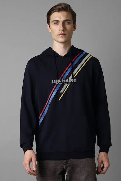 Buy Men Casual Navy Patterned Sweatshirt Online - 39691066 | Louis Philippe