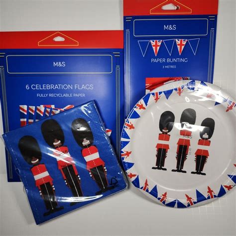 M&S Coronation Party Set Bag Flag Plate Napkin | Ubuy India