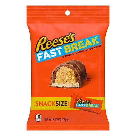 Reese's Fast Break Chocolate, Peanut Butter and Nougat Snack Size Candy ...