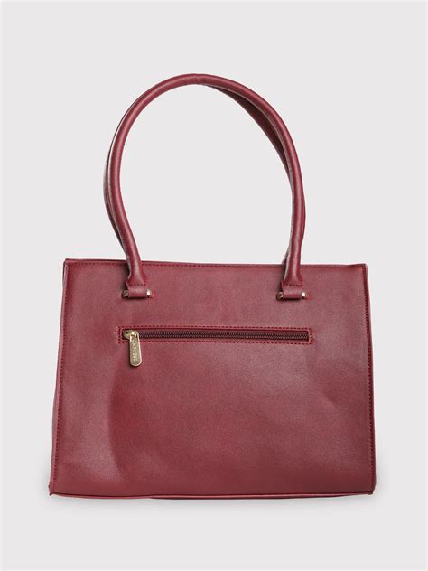 Buy Caprese Dakota Satchel Medium Burgundy @ Rs.989 | Caprese Bags ...