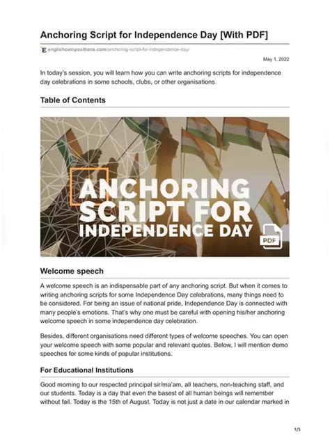 Image result for How to Write Anchoring Script