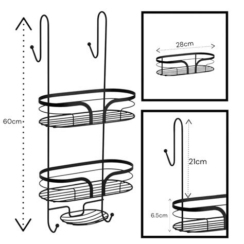 Dante Steel Freestanding Floor Caddy and 2 Tier Shower Caddy | Showerdrape