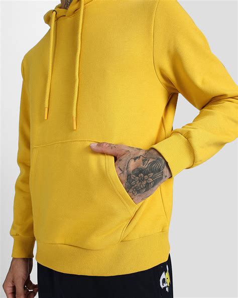 Mustard Solid Regular Hoodie – Veirdo