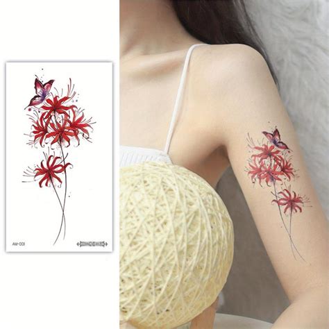 Fresh Flower Arm Tattoo Stickers Sexy Clavicle Arm Simulation Flower ...