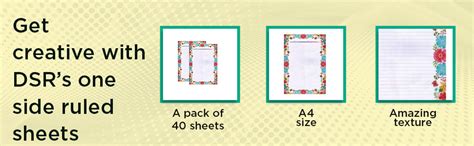 Eclet One Side Ruled Designer Sheets, A4 Size - Pack of 80 Sheets multi ...