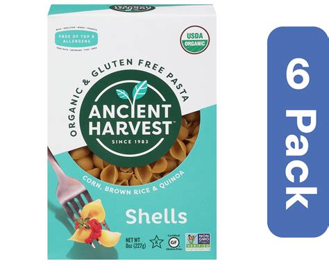 Ancient Harvest Gluten-Free Pasta Shells 8 oz (Pack of 6) - Walmart.com