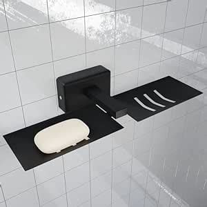 GLOXY Black Finish Square Shape Wall Mounted 304 Stainless Steel Double ...