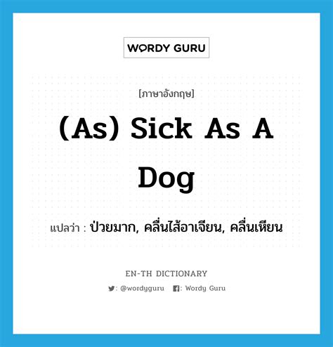 (as) sick as a dog แปลว่า? คำศัพท์ในกลุ่มประเภท idm | Wordy Guru