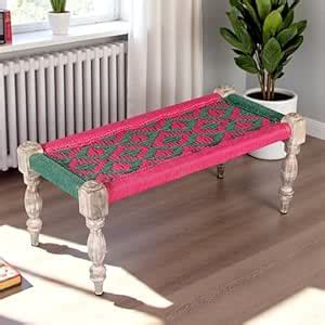 Ikiriya Oakville Sheesham Wood Vintage 2 Seater Maachi Bench/Charpai ...