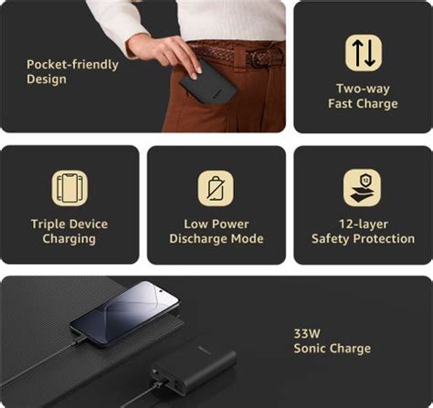 Mi 10000 mAh 33 W Compact Pocket Size Power Bank Price in India - Buy ...
